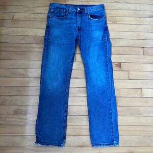 Levis 514 Straight Fit Mens Jeans 34x32 Medium Wash Blue Denim 00514-1493